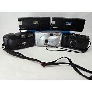 Vintage Film Camera Lot of 5 For Parts or Repair Kodak Sakar Keystone 35mm 110